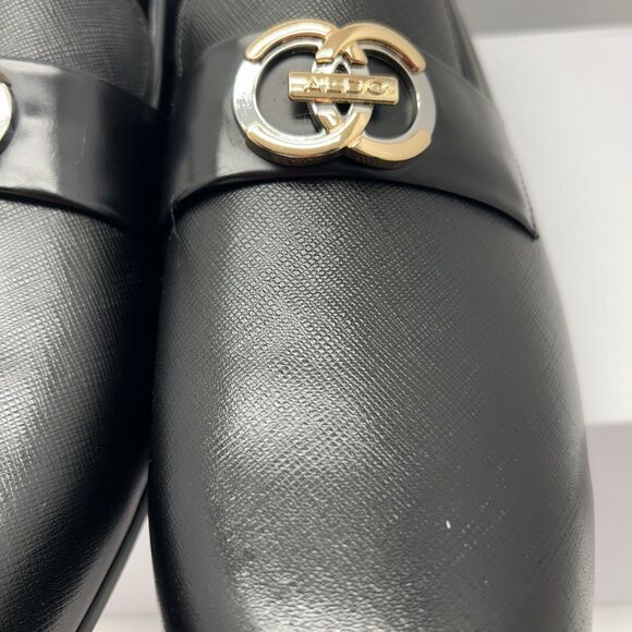 ALDO Mens Dress Shoe Monte Carlo Textured Black Synthetic Decorative Emblem Sz11 - Picture 4 of 12